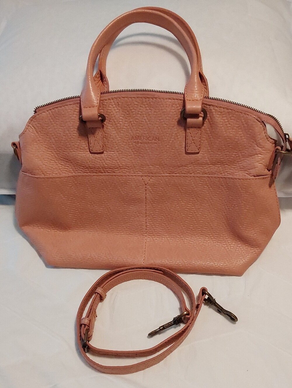 American Leather Co. Leather Pink Dome Satchel